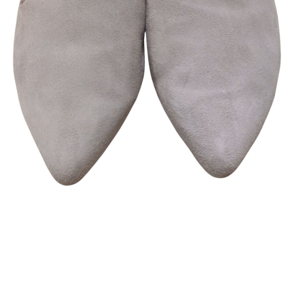 Banana Republic Gray Suede Mules Women's Furry Suede Slides size 10.5 - Picture 3 of 10